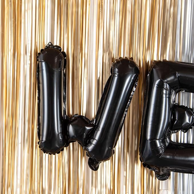 Restaurantware-Balloonify 16 Inch Letter Balloon, 1 Alphabet Party Balloon - Letter W, Self-Sealing, Black Foil Mylar Finish, Hanging Loop, Decoration For Birthday, Wedding, Or Graduation