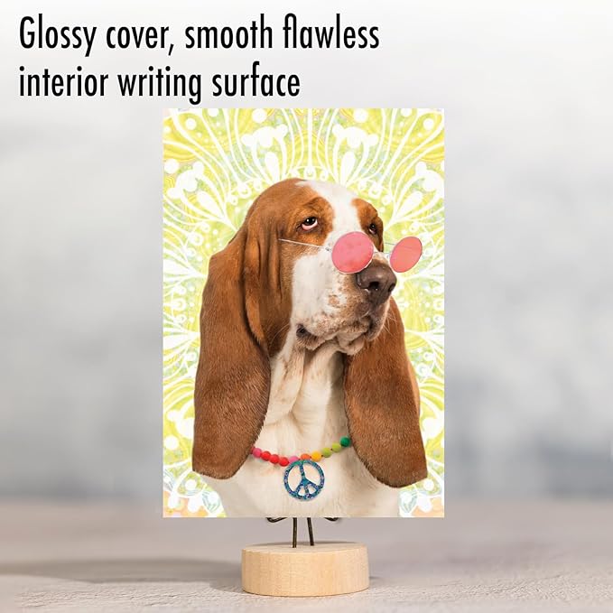 NobleWorks - Funny Birthday Greeting Card with 5 x 7 Inch Envelope (1 Card) Puppy Bday Hippie Dog C9604BDG