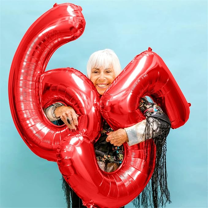 40 Inch Number 17 Foil Balloons, Large Red 17th 71st Birthday Digit With Confetti Helium, Number 1 & 7 Self Inflating for Boys Girls Anniversary Party Decorations