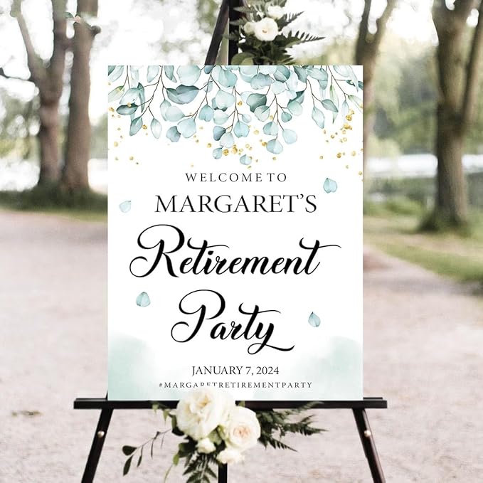Personalized Retirement Yard Sign, Personalized Lawn Decoration for Happy Retirement Celebration, Outdoor Welcome Board for Party Entrance, Event Decor for Coworker Farewell Party, 12x18 Inch #10