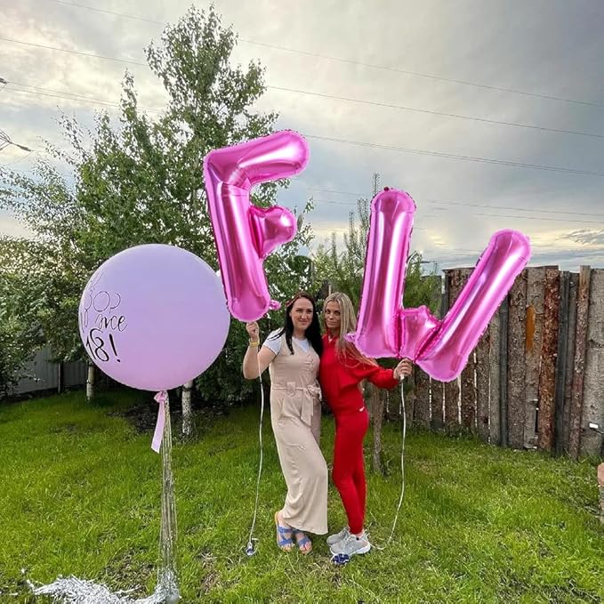 TONIFUL 40 Inch Large Rose Red Letter F Balloons - Giant Hot Pink Alphabet Letter Balloons for Birthday Party Anniversary Supplies Decorations