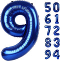 Night Blue 9 Balloon, Number Balloons 40 Inch, 9th Giant Birthday Decorations for Girls, 19th 29th Party Decorations Supplies, Number 9 Balloon