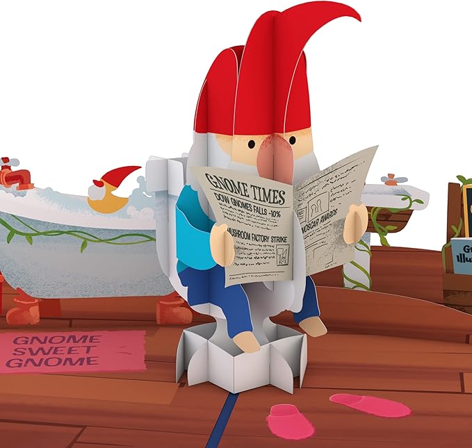 Lovepop Happy Birthday Pop-Up Card for Her and Him- 3D Humor Birthday Greeting Cards for Boys, Girls, Men, Women - Almost Done - 5" x 7" Gnome Card - Blank Note Card & Envelope Included