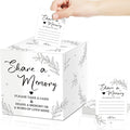 Pajean 50 Pcs Share a Memory Cards for Collections of Life, Memory Cards Box for Guest Ideas Funeral Graduation Wedding Bridal Shower Birthday Anniversary Retirement(White)