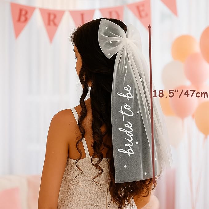 Bride to Be Veil for Bachelorette Party, Bridal Shower, Wedding Morning, Engagement Photo Accessory