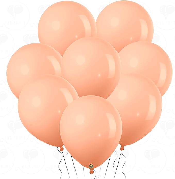 AFTERLOON® Biodegradable Mini Balloons 50 pcs Pastel Peach 5 Inch, Matte Color Thickened Extra Strong Latex Helium Float, Baby Shower Gender Reveal Garland Wedding Birthday Party Decorations