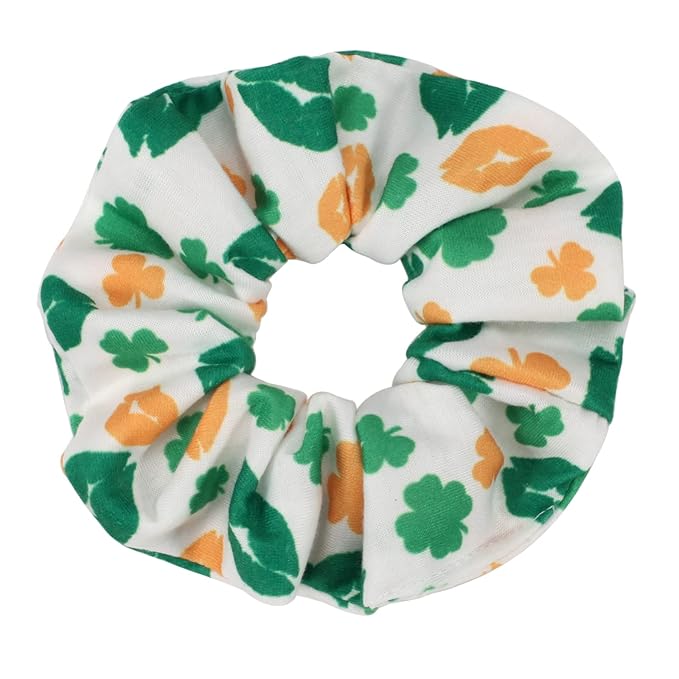 12pcs St Patrick's Day Hair Scrunchies Green Shamrock Leaves Leprechaun Hat Irish Hair Ties for Girls Women Soft Hair Accessories Gifts
