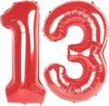 Number 13 Balloons, 40 Inch Balloons for Woman Man 13th Red Birthday Party Decoration, Foil Number Ballon for 13, 31 Valentine's Day, Anniversary, Bridal Shower, Graduation