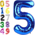 Number 5 Balloon 40 Inch Foil Balloons for Boys And Girls, Blue Numbers Balloon for 5, 15, 25, 50 Birthday Party Decoration, Anniversary, Christmas, Thanksgiving Day
