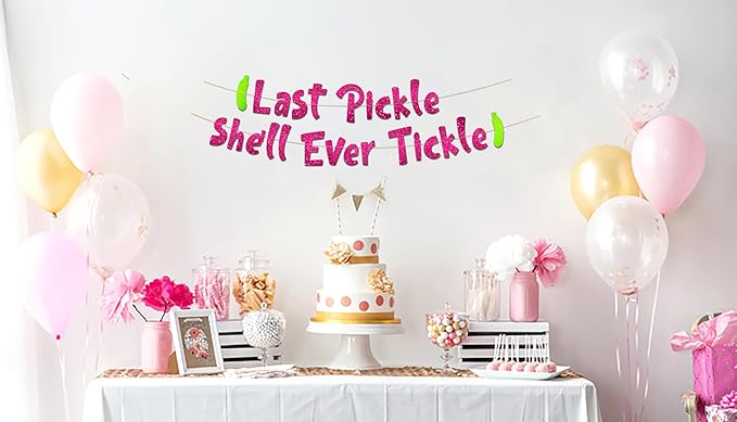 Pre-Strung Funny Bachelorette Party Pink Glitter Banner - Funny Bachelorette Party Decorations for Her - Party Supplies, Favors and Gifts