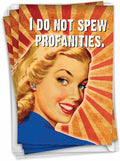 NobleWorks - Pack of 3 Hilarious Birthday Greeting Cards with Envelopes (1 Designs, 3 Each) - Spew Profanities C3229BDG-C3x1
