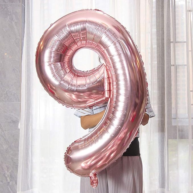 Juland Rose Gold Number Balloons Large Foil Mylar Balloons 40 Inch Giant Jumbo Number Balloons for Birthday Party Decorations 29