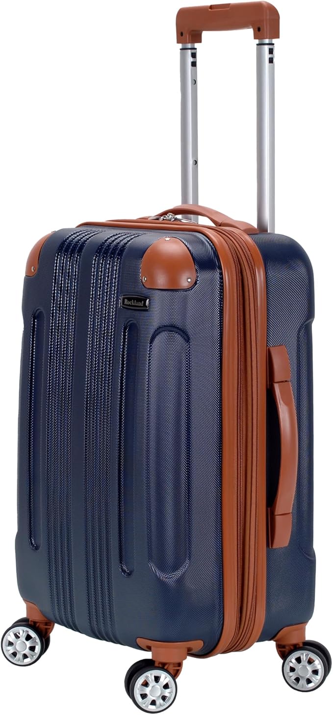 Rockland London Hardside Spinner Wheel Luggage, Carry-On 20", Navy