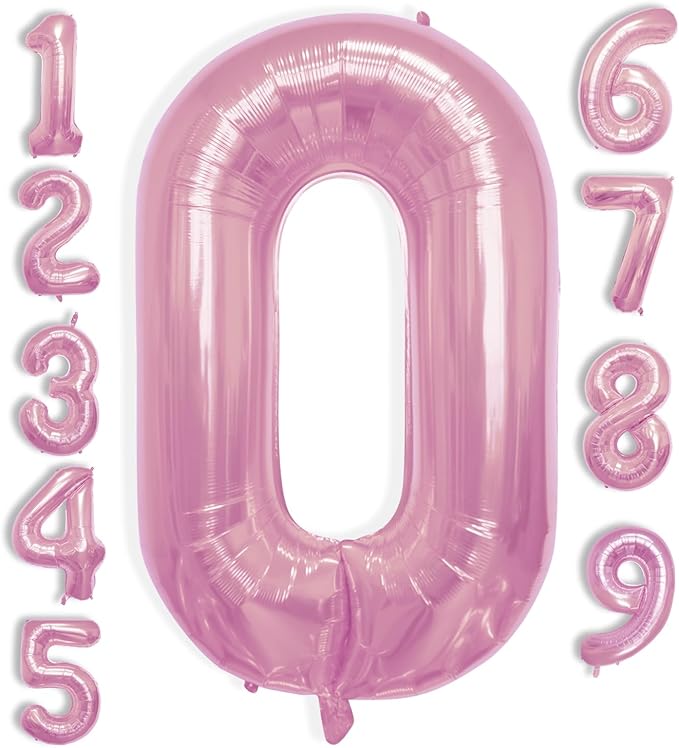 40 Inch Large Pink Number Celebration and Decoration Balloon for Birthday Parties, Graduations, Anniversaries, Weddings, Photo Shoots, Special Events - Helium Foil Mylar (Pink Number 0)