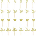 24 Pcs He Asked She Said Yes Cake Topper Gold Cupcake Toppers Heart Diamond Ring Cupcake Picks Glitter Cupcake Decorations for Wedding Engagement Bridal Shower Party Cake Decorations