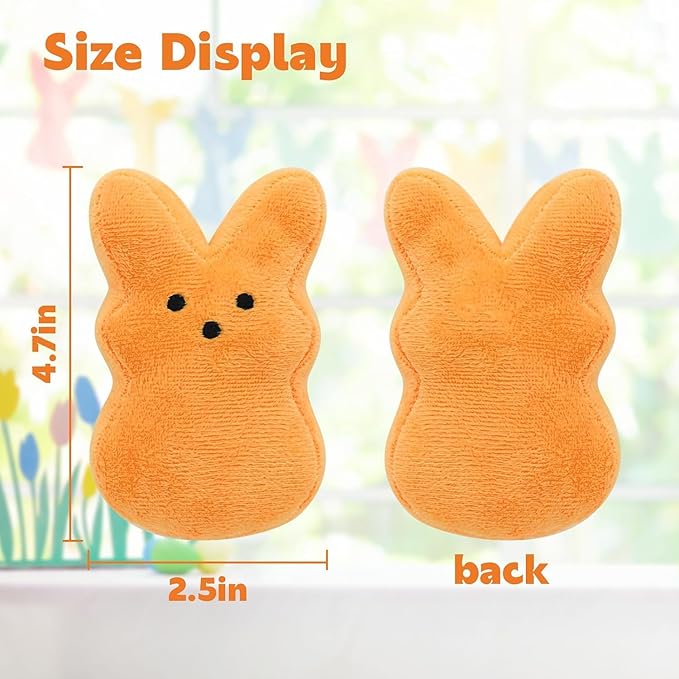 SHIRIA 12 PCS Easter Bunny Plush Toys Decorations, Cute Animal Bunny Stuffed Doll, Party Favors and Classroom Prize Supplies, Easter Basket Stuffers Gift for Girls Boys