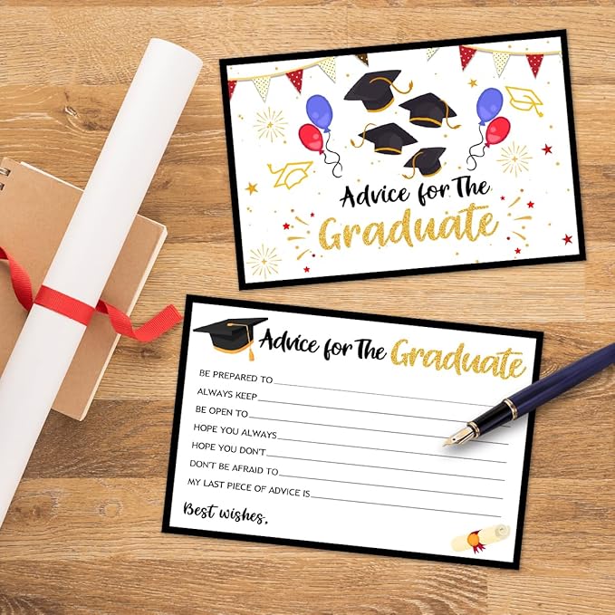 Yangmics Direct Graduation Advice Cards 2025-30 Pack-Graduation Party Supplies 2025 – Advice for The Graduate Party Favors Table Games Props