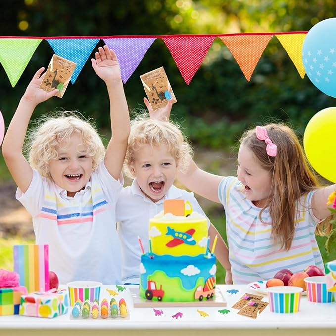 48 Sets Dinosaur Party Favors Funny Mini Dinosaur Toys Dinosaur Birthday Party Supplies 48 Pack Dino Eggs and 48 Hatching Card Bulk Gifts Novelty Birthday Party Decorations for Kids Boys Girls Toddler