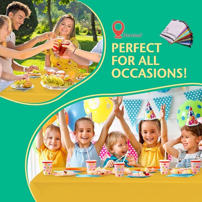 Disposable Ivory Plastic Tablecloth 54x108 Inch, 10-Count Waterproof Rectangle Table Cover for Events, Catering