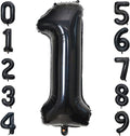 40 Inch Black Number Balloon 1, Large Number Foil Balloons Mylar for Girl Boy Birthday Party Celebration Decorations Supplies, Digital Balloons for Wedding Anniversary Events Decorations