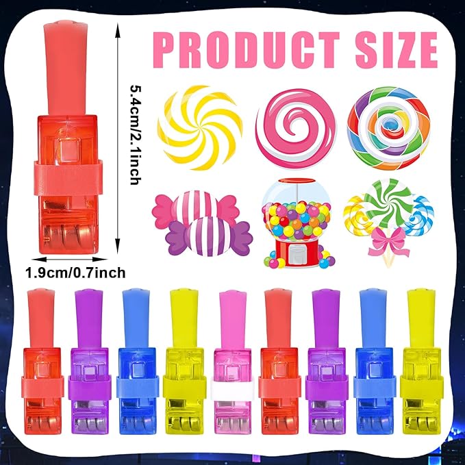 36 PCS Candy Birthday Party Favors Lollipop Candyland LED Light Up Finger Lights, Glow in the Dark Candy Land Party Bulk for Holiday Christmas Goodie Treat Bags Stuffers Candies Birthday Supplies