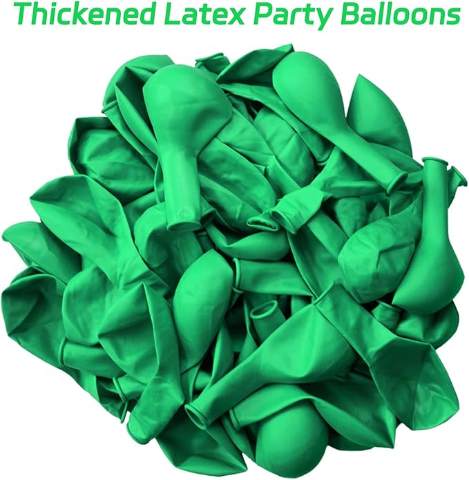 Green Balloons 12 Inch 100 Pack Thicken Latex Green Balloons for Christmas Party Decorations