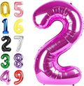 40 Inch 2 Birthday Balloon, Rose Purple Number Balloons for Birthday Party Decoration, 2 Ballon Party Decoration for 2, 12, 20, 22, 2026 Celebration, Graduation, Birthday, Anniversary Decor
