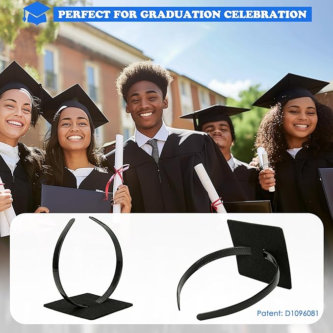 2 Pcs Graduation Cap Headband, Anti-fall Firm Hair Band for Graduation Cap, Graduation Gifts Hat Insert Accessories for Graduates, Students, Women
