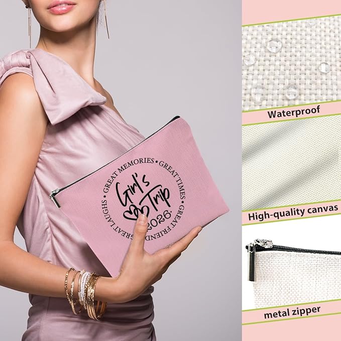 1 Pcs 3 Pcs 4 Pcs Makeup Bag, Girls Trip Gifts Favors Girls Weekend Gifts, Friendship Gifts for Women Bestie Bride