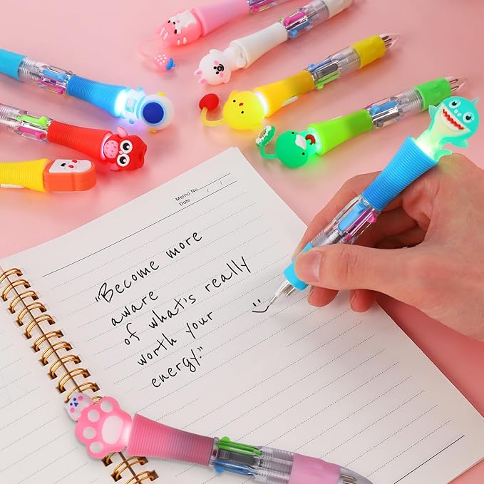 CZWZ 20Pcs Multicolor Pens in One 4-in-1 Cute Pens Bulk, Ballpoint Pen for Birthdays and Parties, Fun Gifts Assorted Ink Kawaii Pen(Style-2)