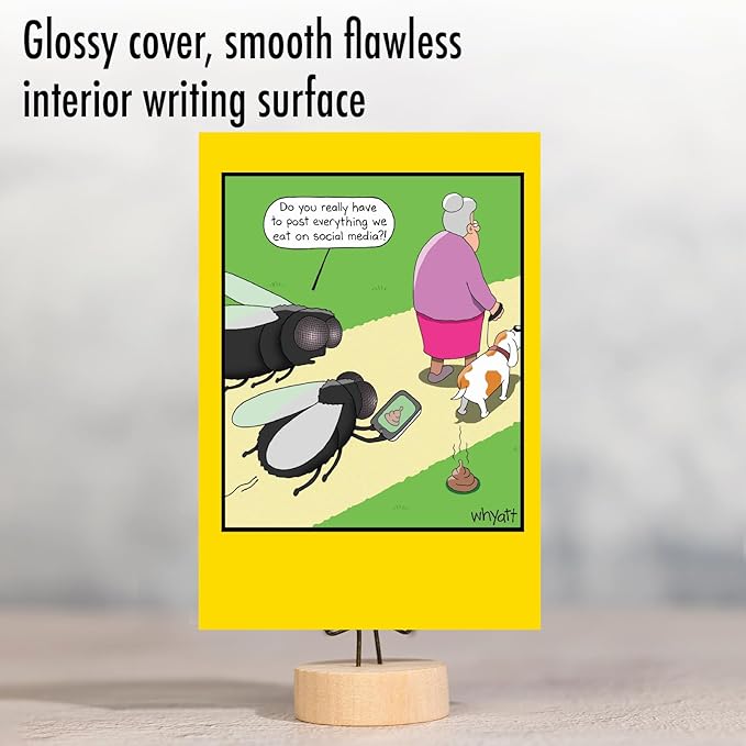 NobleWorks - 1 Hilarious Greeting Card for Birthday - Funny Birthday Cartoon, Comic Notecard - Fly Post C2451BDG