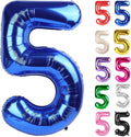 Metallic Blue Number 5 Balloon 40 Inch, 5 Balloon Number, 5th Birthday Decorations, Navy Blue Party Supplies for Boys Girls