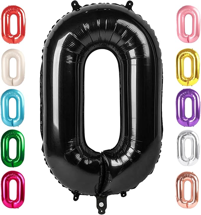 Number 0 Balloons 40 Inch Black Number Balloons for 10 20 30 40 50 60 70 80 90 100 Numbers Balloon Birthday Decorations Wedding Event Baby Shower