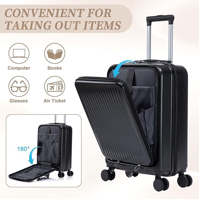 20/14 Inch Hardside Luggage, Lightweight Durable Suitcase with Spinner Wheels