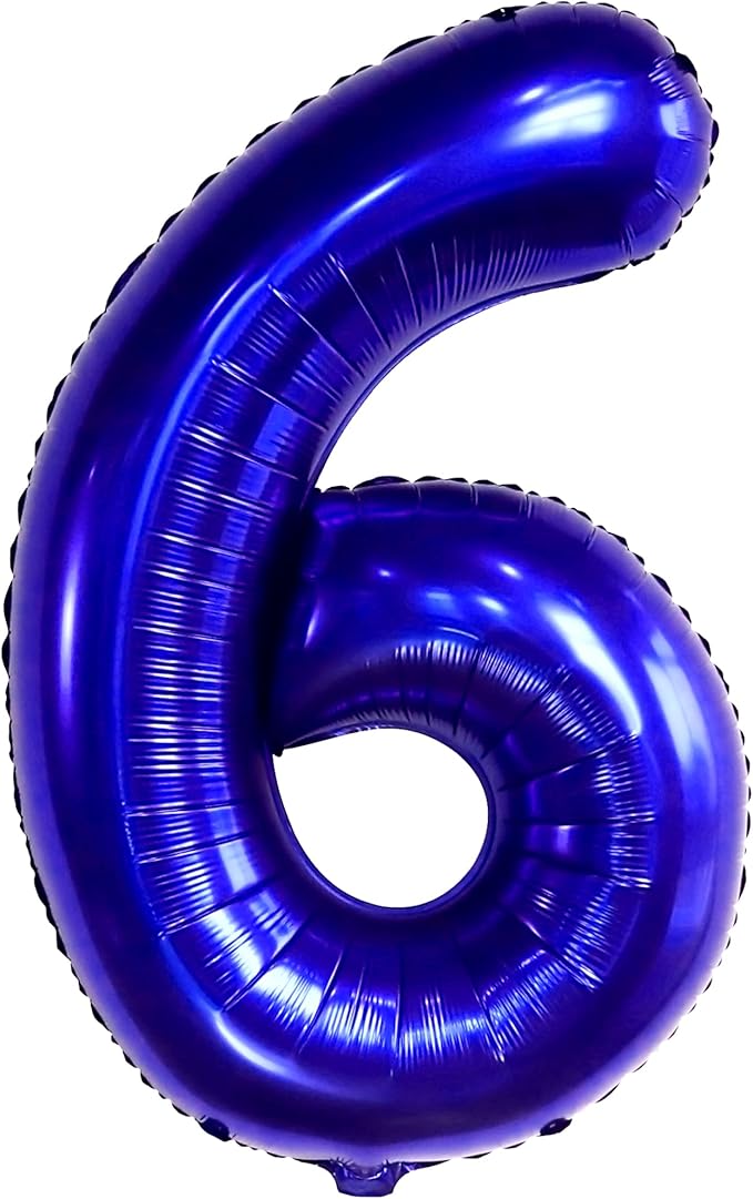 KatchOn, Giant Navy Blue Number 6 Balloon - 40 Inch | 6th Birthday Balloon for 6th Birthday Decorations | 6 Balloons for Birthday | Number Balloons for Anniversary Decorations