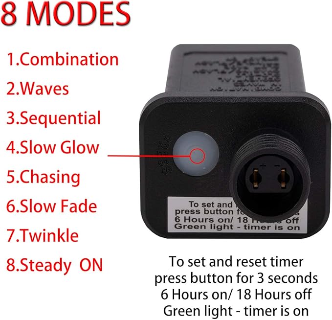 AWQ 50LED 49 FT C9 Christmas String Lights Plug in Fairy Twinkle String Lights 8 Modes Timer Function Waterproof Extendable for Indoor Outdoor Wedding Party Christmas Decoration (50, Multicolor)