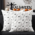 DFXSZ Halloween Pillow Covers 20x20 inch Set of 2 White Ghost Throw Pillow Cases Soft Plush Faux Fur Wool Couch Cushion Case for Chair Sofa Bedroom Living Room Home Decor PTK03A20