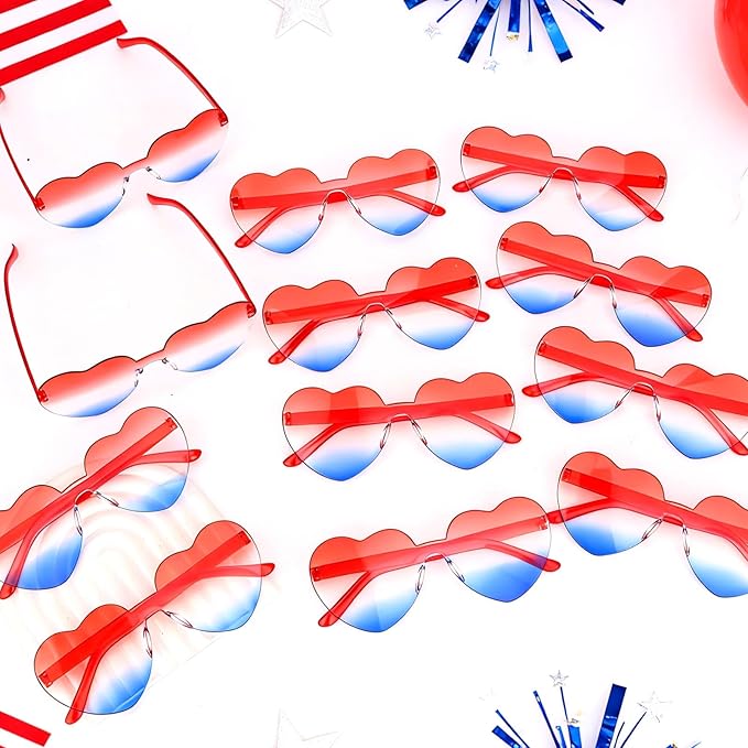 Heart Sunglasses 12/18/24 Pcs Heart Shaped Glasses for Women Cute Funny Party Glasses Party Favors Accessories
