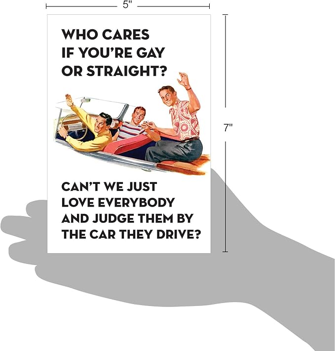 NobleWorks - 1 Funny Vintage Birthday Card - Hilarious Retro Greeting, Grown-Up Humor for Happy Birthdays - Gay or Straight 4150