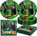 40Pcs Green Video Game Birthday Party Plates and Napkins for 20 Guests Tableware Video Game Supplies for Kids Boys Baby Shower Birthday Party Decorations
