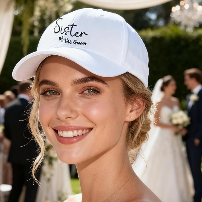 Adjustable Embroidered Hat for Bridal Shower Wedding Engagement Anniversary Honeymoon Newlyweds Couples Gifts