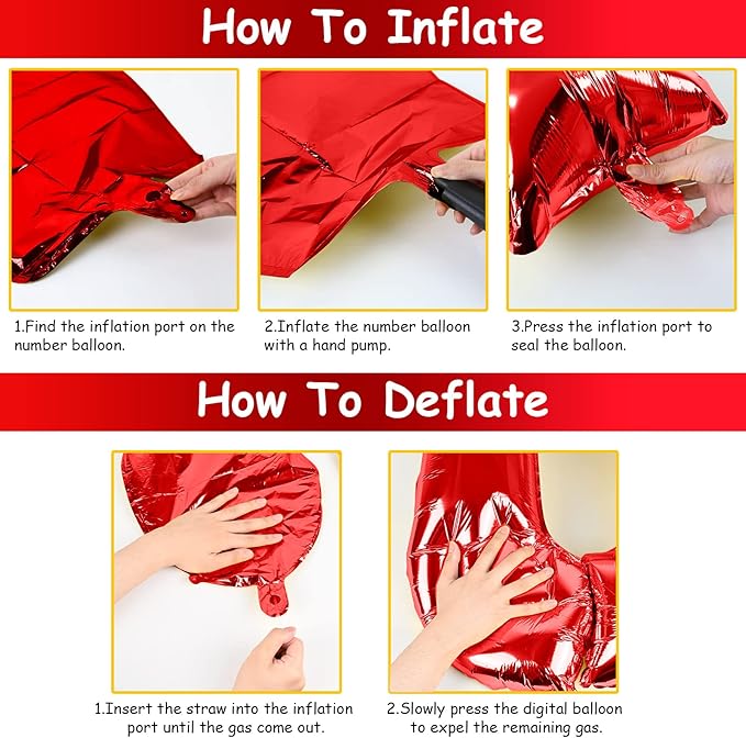40 Inch Number 17 Foil Balloons, Large Red 17th 71st Birthday Digit With Confetti Helium, Number 1 & 7 Self Inflating for Boys Girls Anniversary Party Decorations