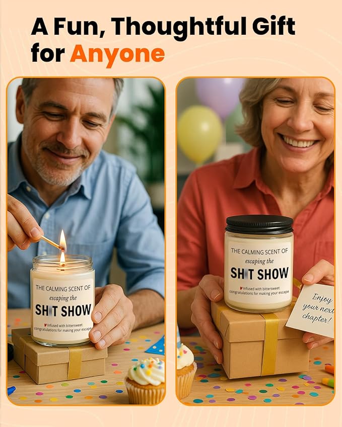Sarcastic Candle, Going Away, Goodbye, Farewell Gifts for Coworkers, Funny Retirement Gift for Woman Men, Coworker Leaving Job, New Job, Moving Away Presents for Friends, Boss, Work Bestie, Colleague