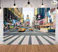 NYC Time Square Buildings Photo Backdrops Taxi New York Fashion Street Party Photography Background Adult Portrait Studio Booth Props Banner 7x5ft