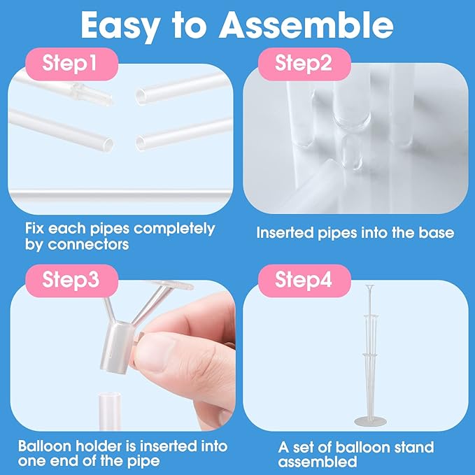 30 Sets Balloon Stand Kits, Balloon Sticks Holder with Base for Table Graduation Birthday Baby Shower Gender Reveal Party Decorations