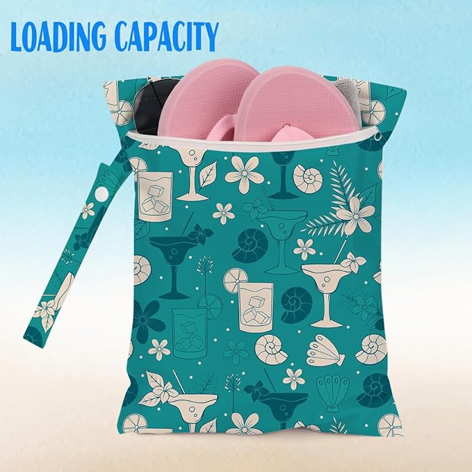 Beach Essentials, Wet Bag for Swimsuit Dirty Clothes Yoga Gym Diaper, Wet Dry Bag, Beach Vacation Essential for Travel Poor Bathing Summer Vibes