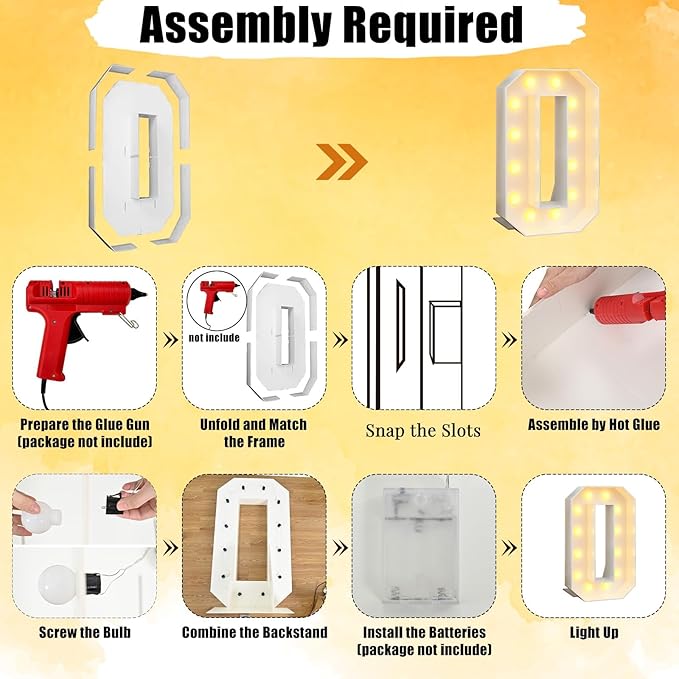 Light Up Number 0 White Large Marquee 4ft Numbers with Lights Mosaic Frame Slots-in Letter 0 for Birthday Party Decorations Pre-Cut Cardboard Giant Cut-Out Thick Foam Board 2025 Sign Graduation