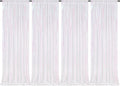 Sparkly White Iridescent Backdrop 4 Pieces 2FTx8FT Sequin Backdrop Curtains for Wedding Party