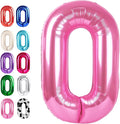 Pink 40 Inch 0 Number Balloons, 0 Decorations for 10 20 30 40 50 60 70 80 90 100Birthday, Foil Giant Birthday Graduations Anniversary Party Balloons
