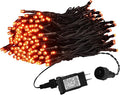 Weillsnow Orange Halloween Lights, 66FT Plug-in Waterproof String Lights, 8 Modes with Memory for Indoor/Outdoor Garden Decorations